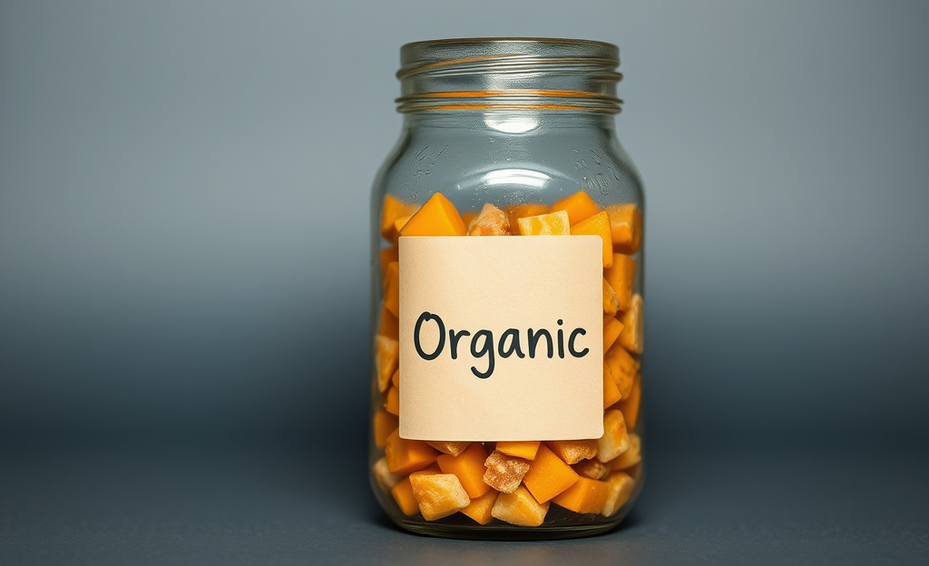 Jar of organic food